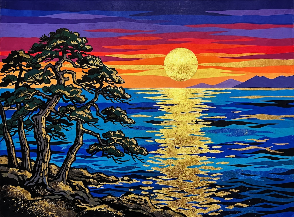 海の夕日