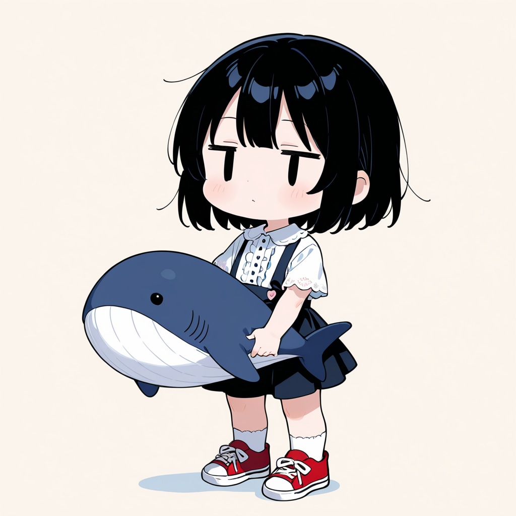 くじらのぬいぐるみを買ってもらった