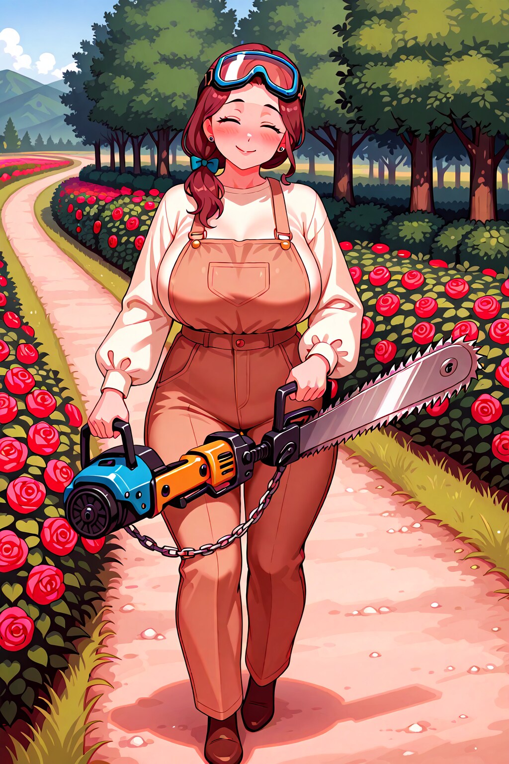 薔薇の木を伐採したい女の子