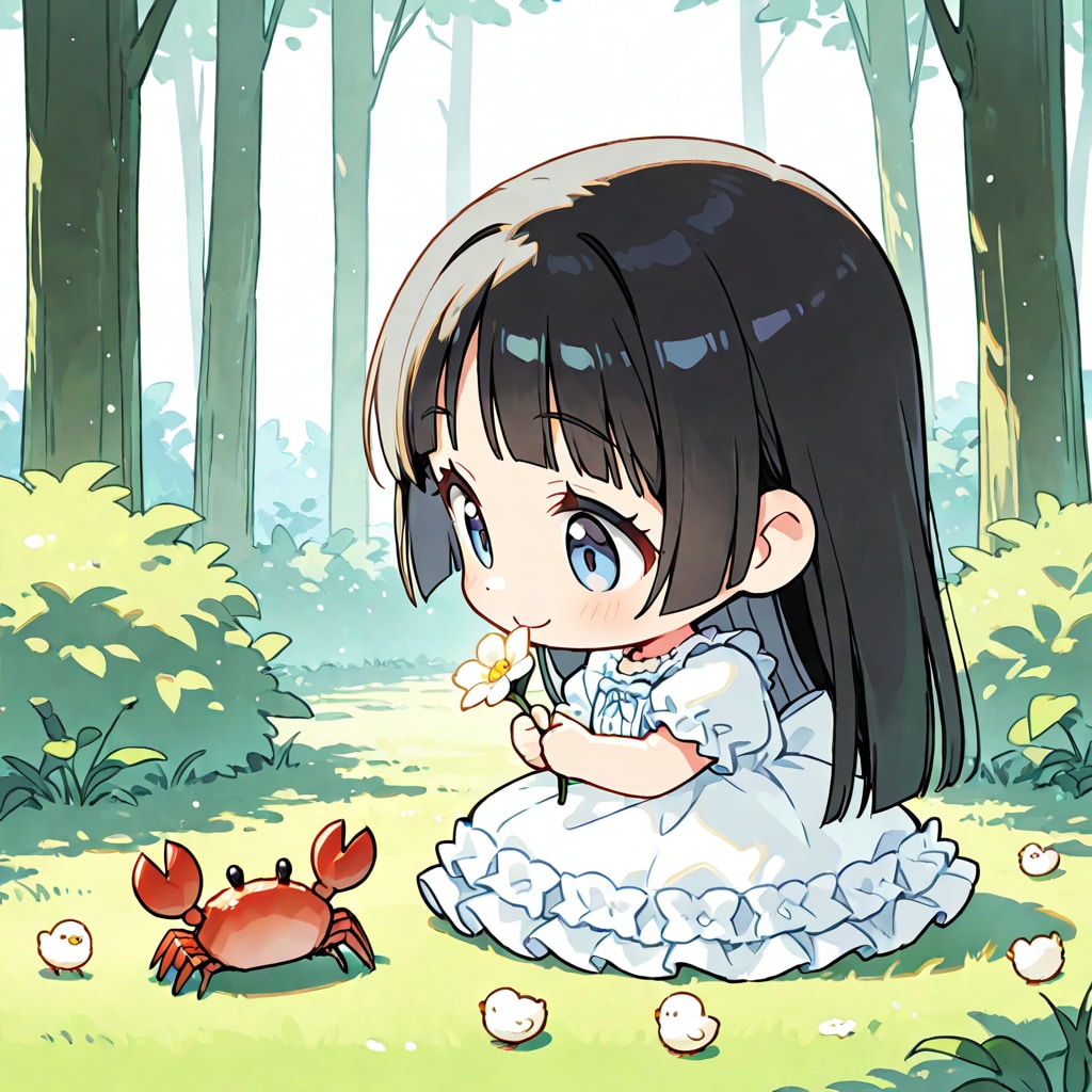 カニさんにおはなを