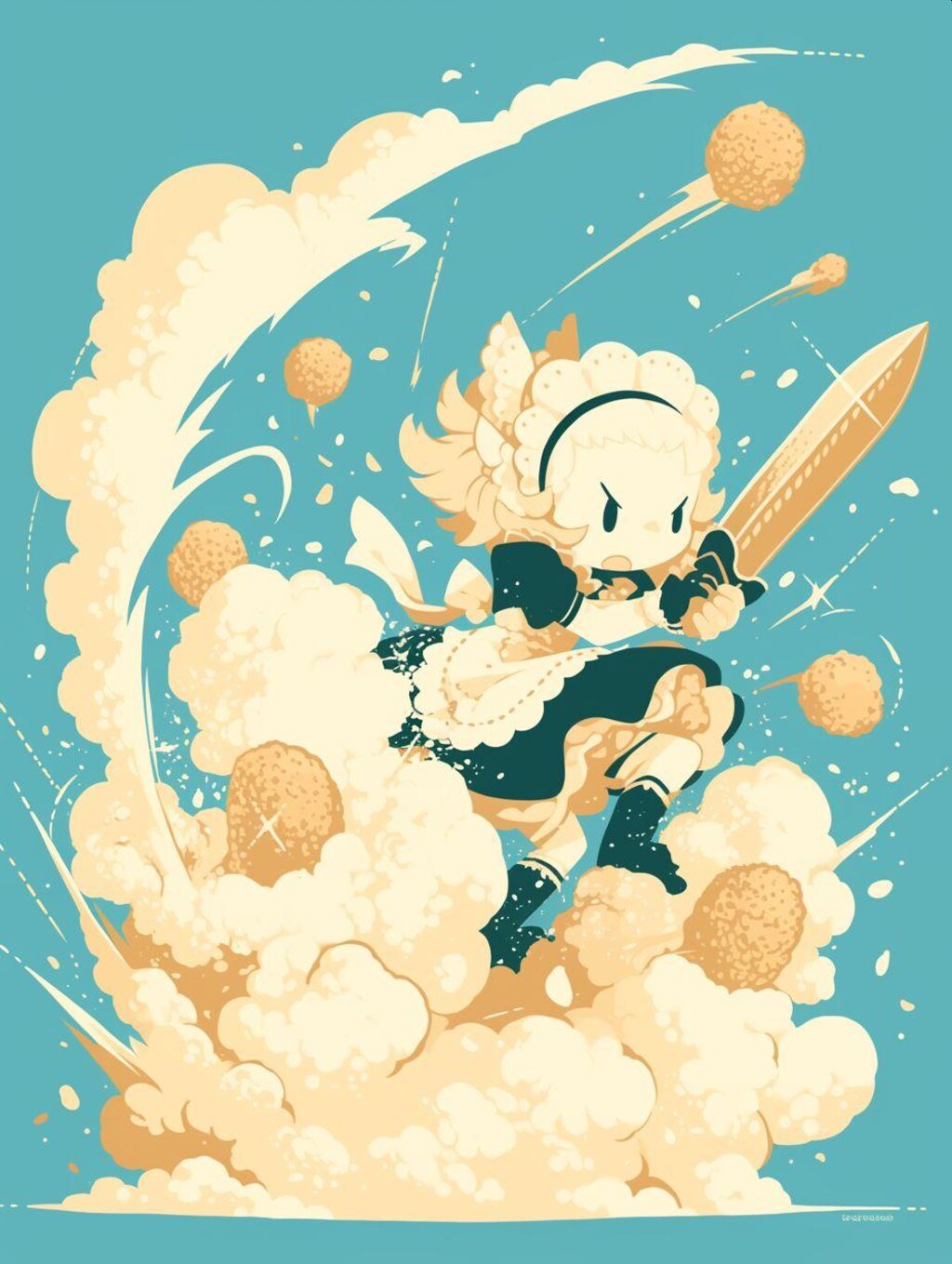 補給中のメイドさん