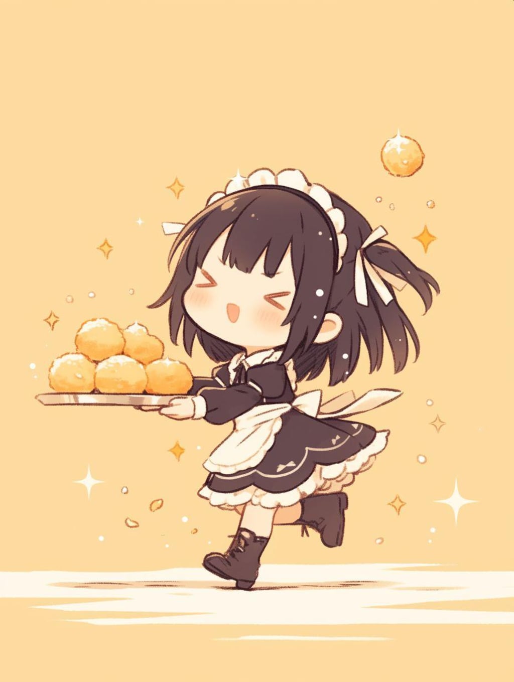 補給中のメイドさん