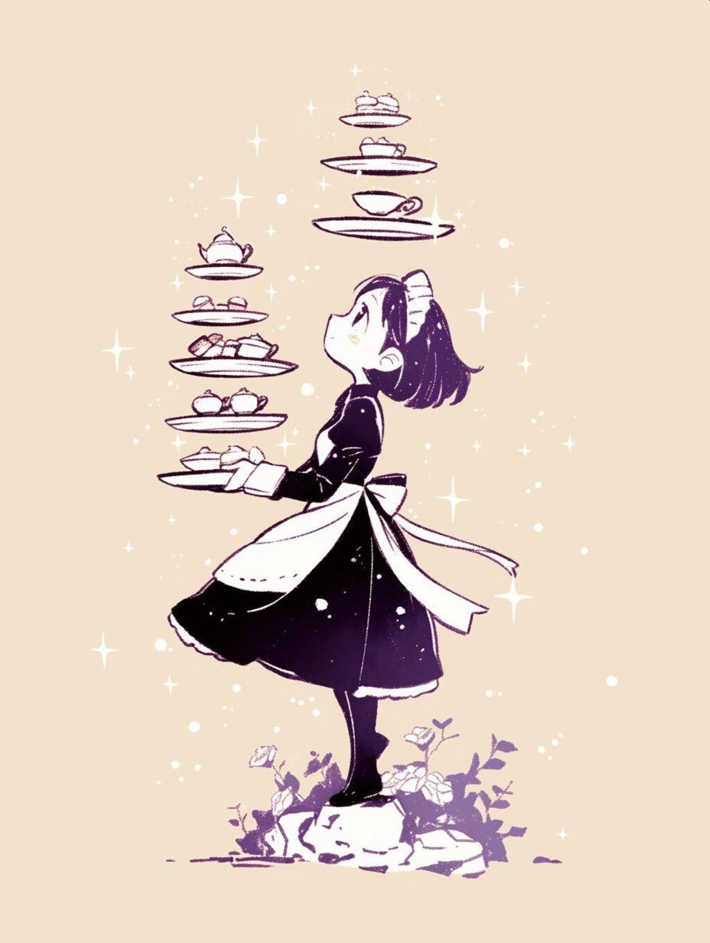 補給中のメイドさん