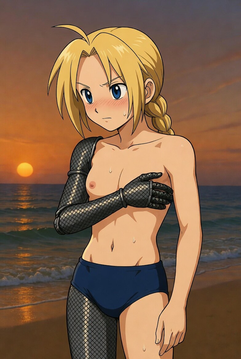 Grok版エドのスク水♡