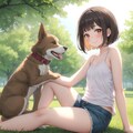 お犬様と少女🐕✨（デイリー報酬チャレンジ🍞🥐🥖） 2枚目