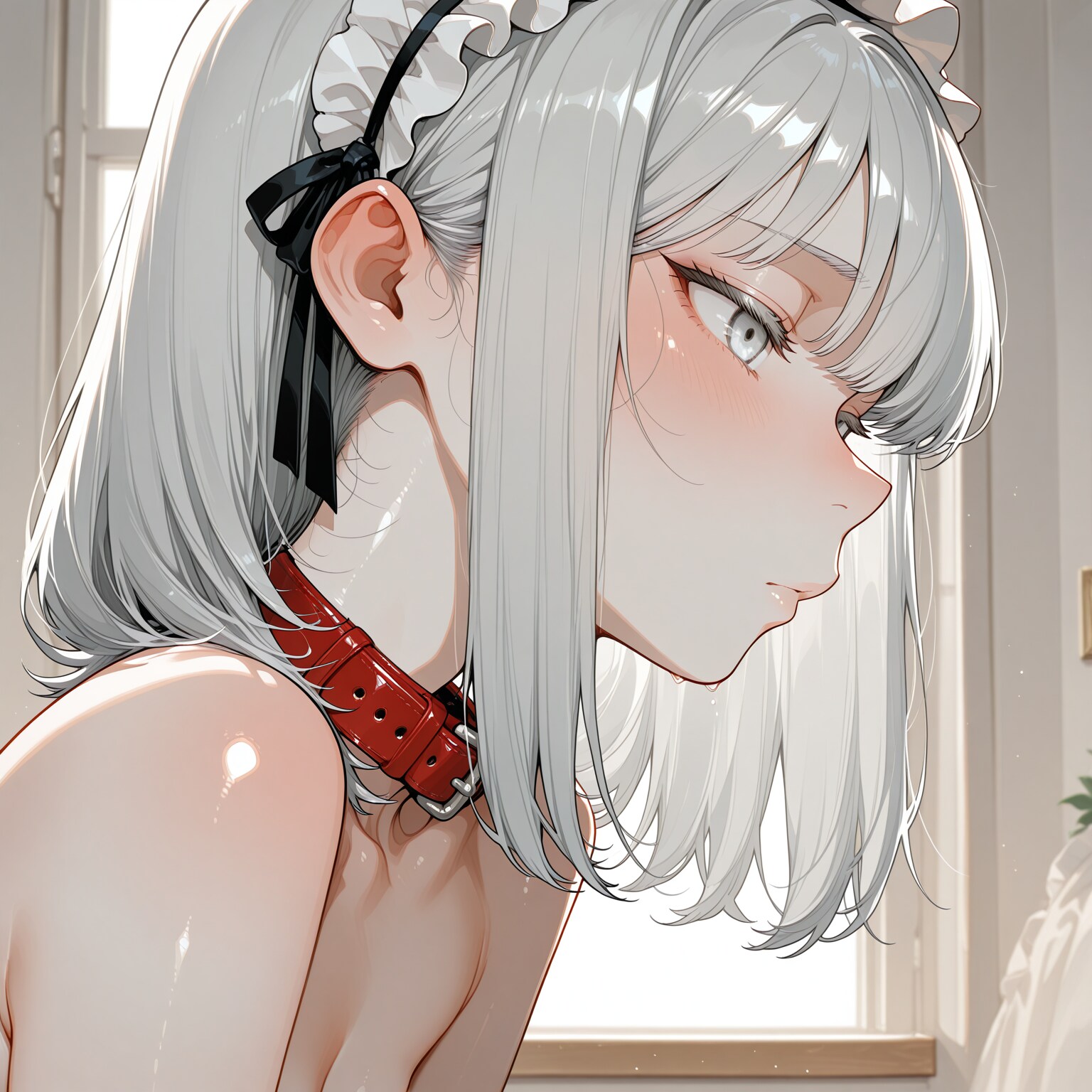 銀髪メイドちゃんの横顔
