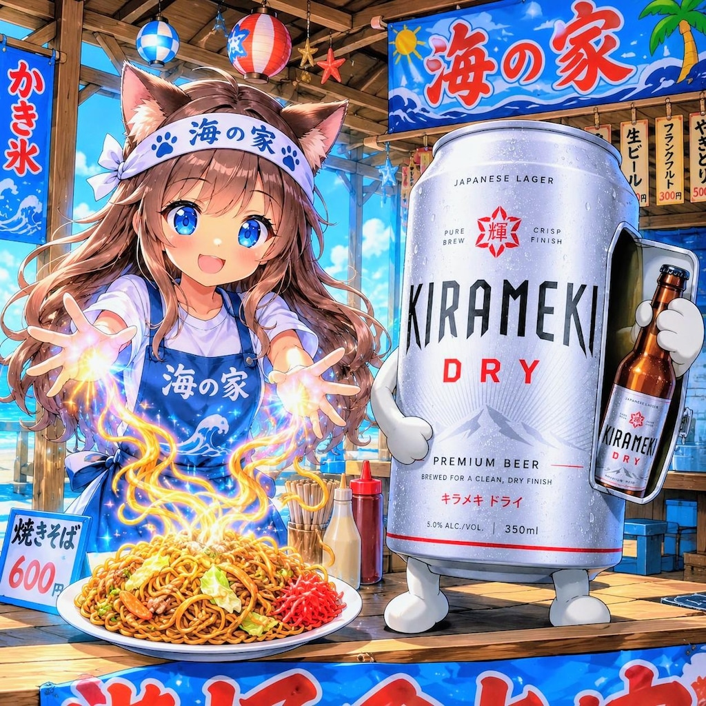 手から焼きそばを出せる小さな女の子