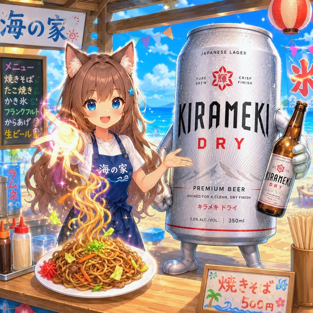 手から焼きそばを出せる小さな女の子