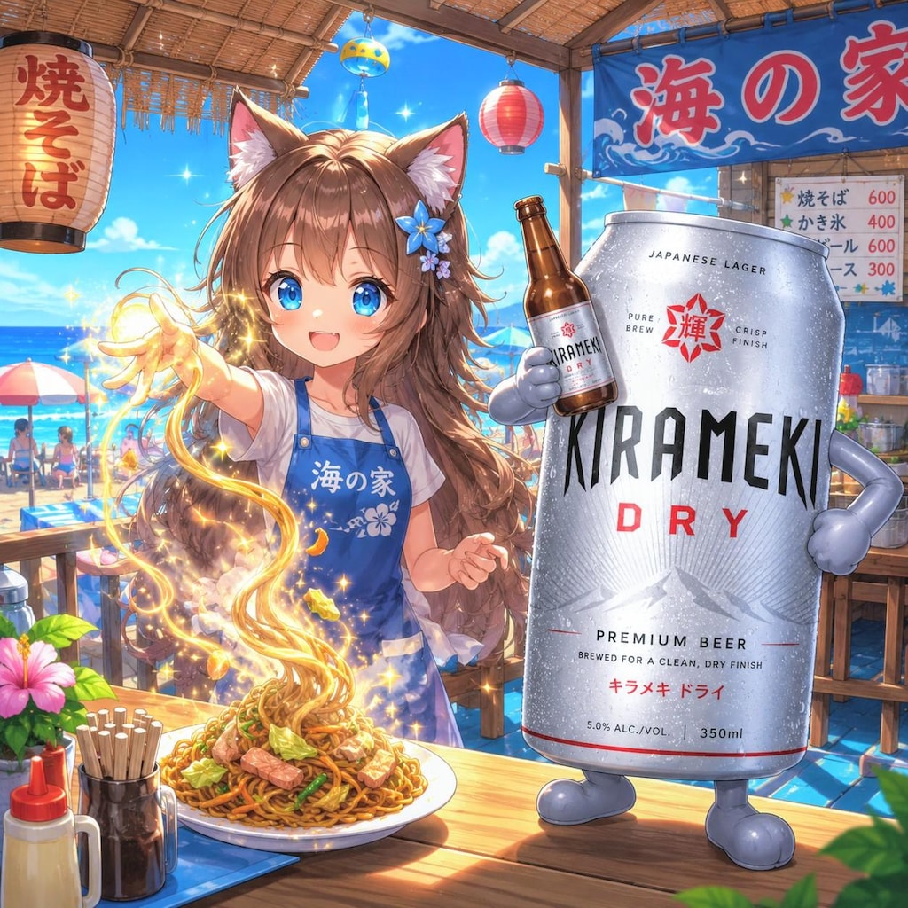 手から焼きそばを出せる小さな女の子