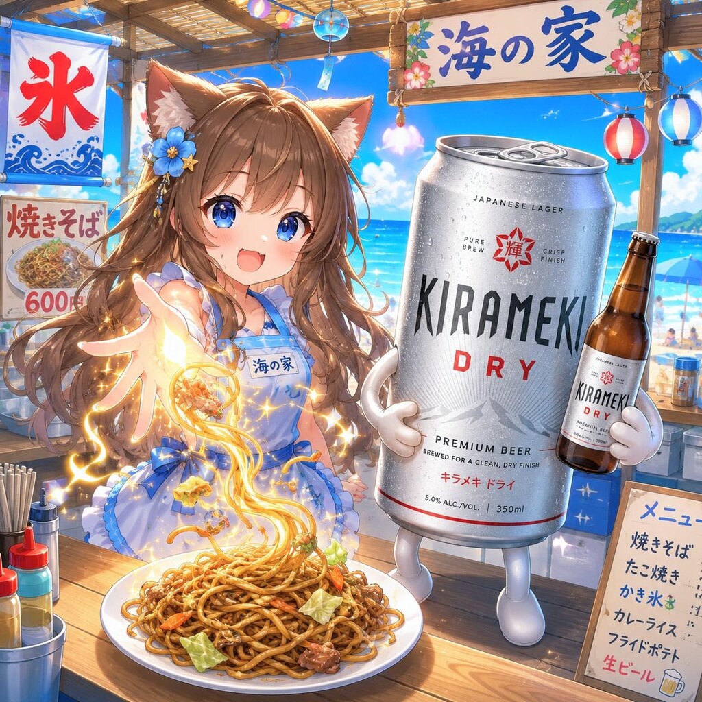 手から焼きそばを出せる小さな女の子