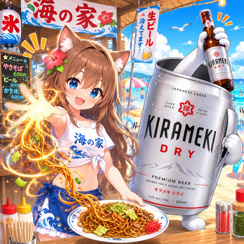 手から焼きそばを出せる小さな女の子
