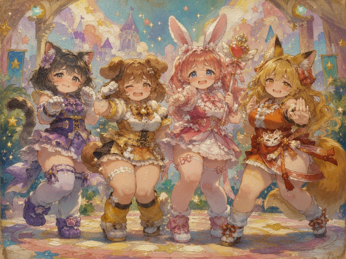 全員だめだめドジっ子な魔法少女パーティ | の人気AIイラスト・グラビア