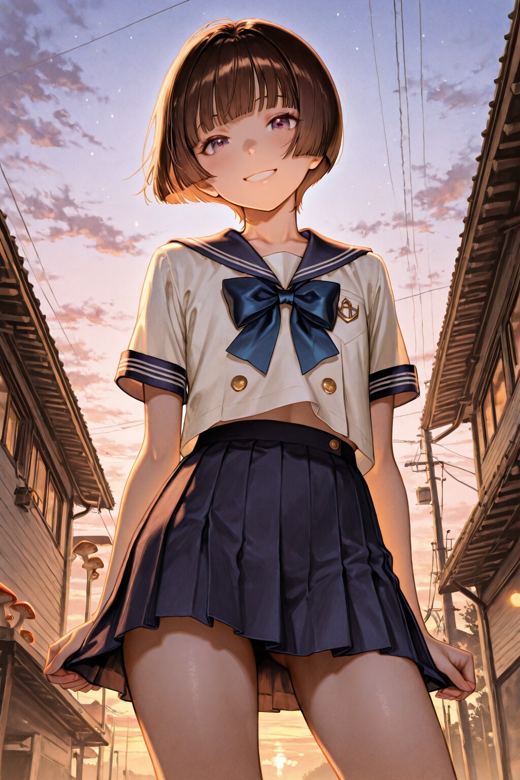 夕暮れの女子高生