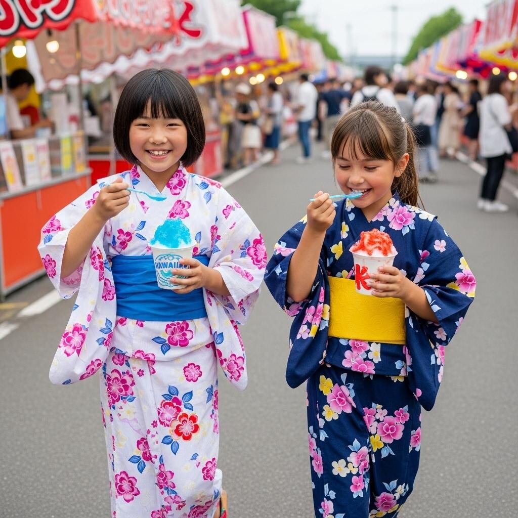 夏祭りはかき氷だよね〜♪