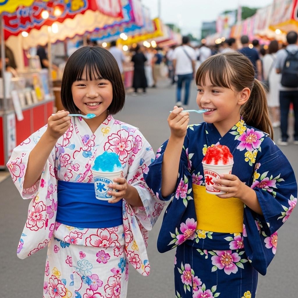 夏祭りはかき氷だよね〜♪