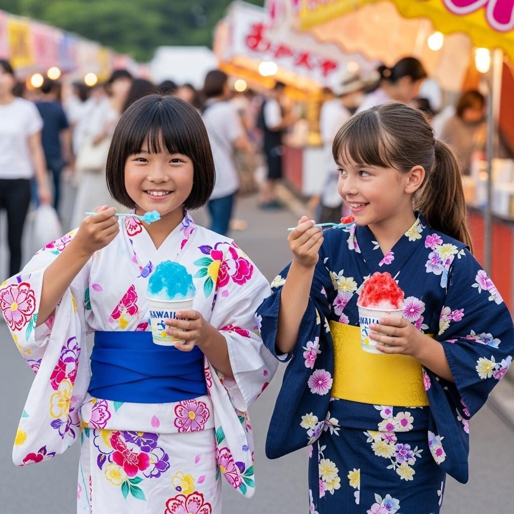 夏祭りはかき氷だよね〜♪