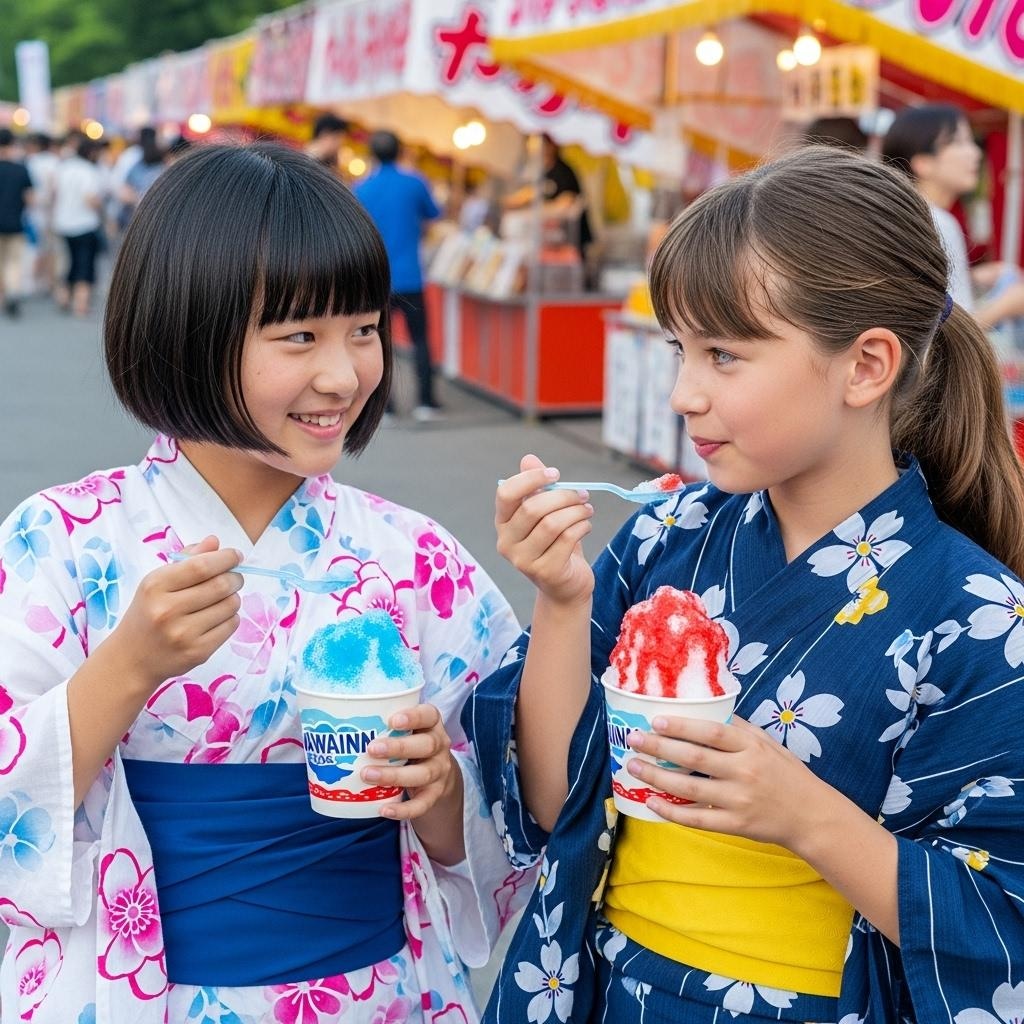 夏祭りはかき氷だよね〜♪
