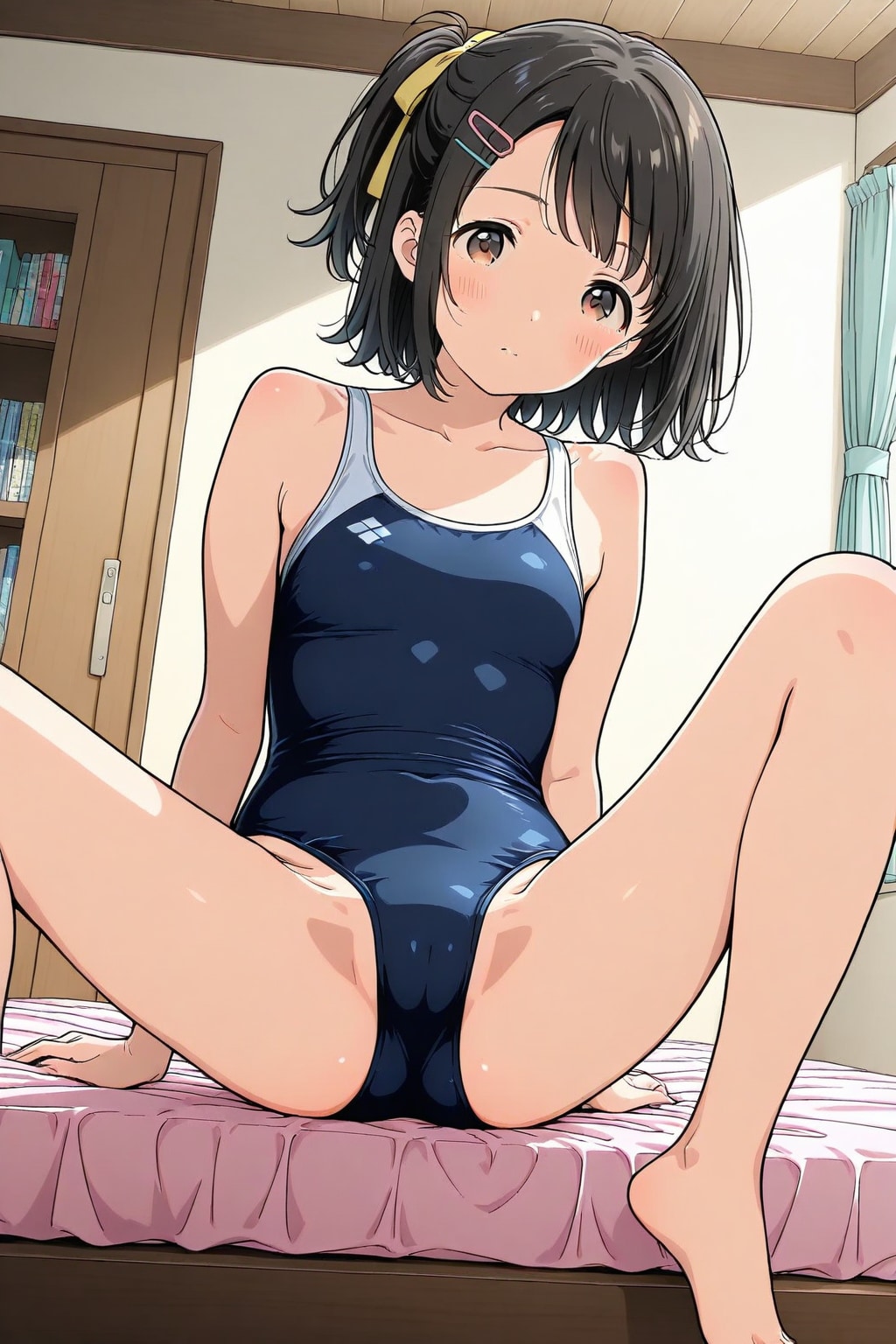 競泳水着姿のポニテちゃん💞✨