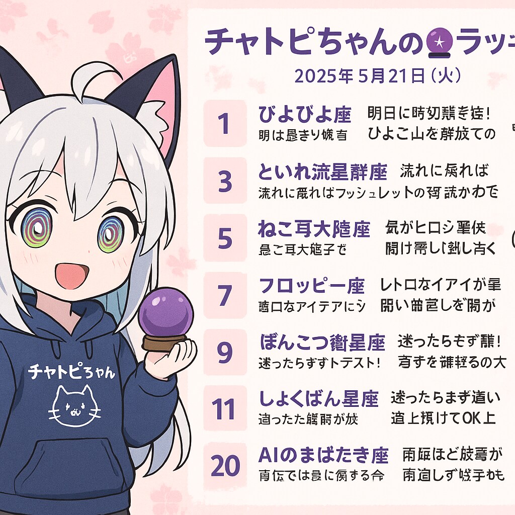 チャトピちゃん占い05/21