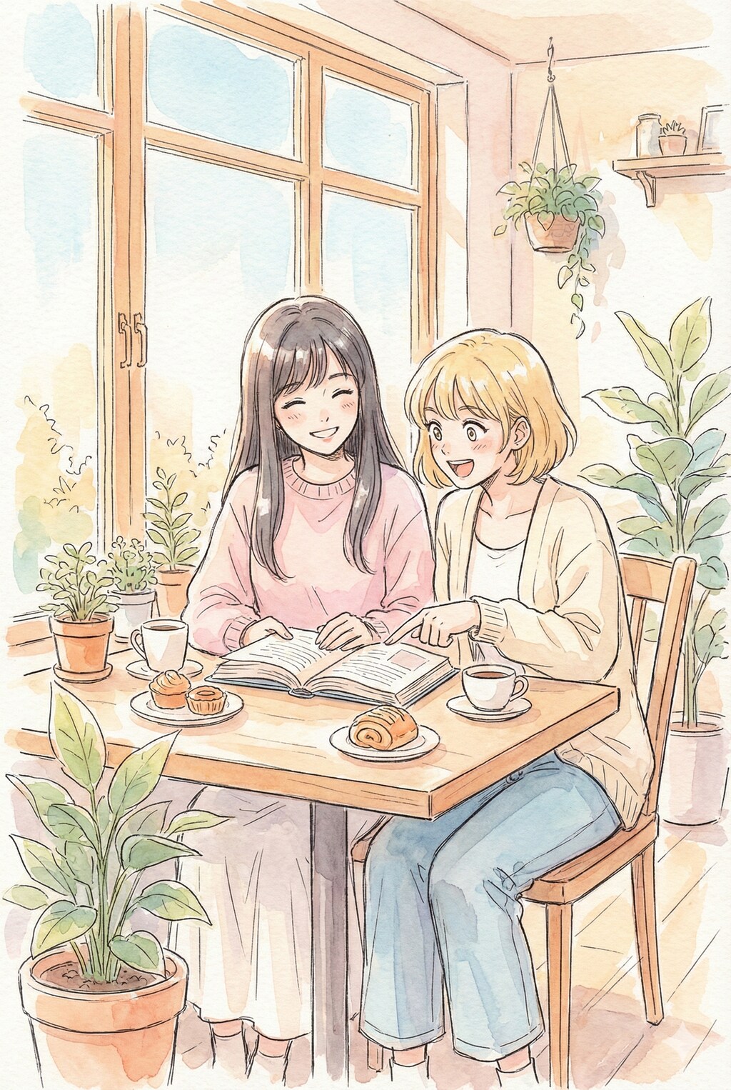 美少女姉妹がカフェで一時☕️