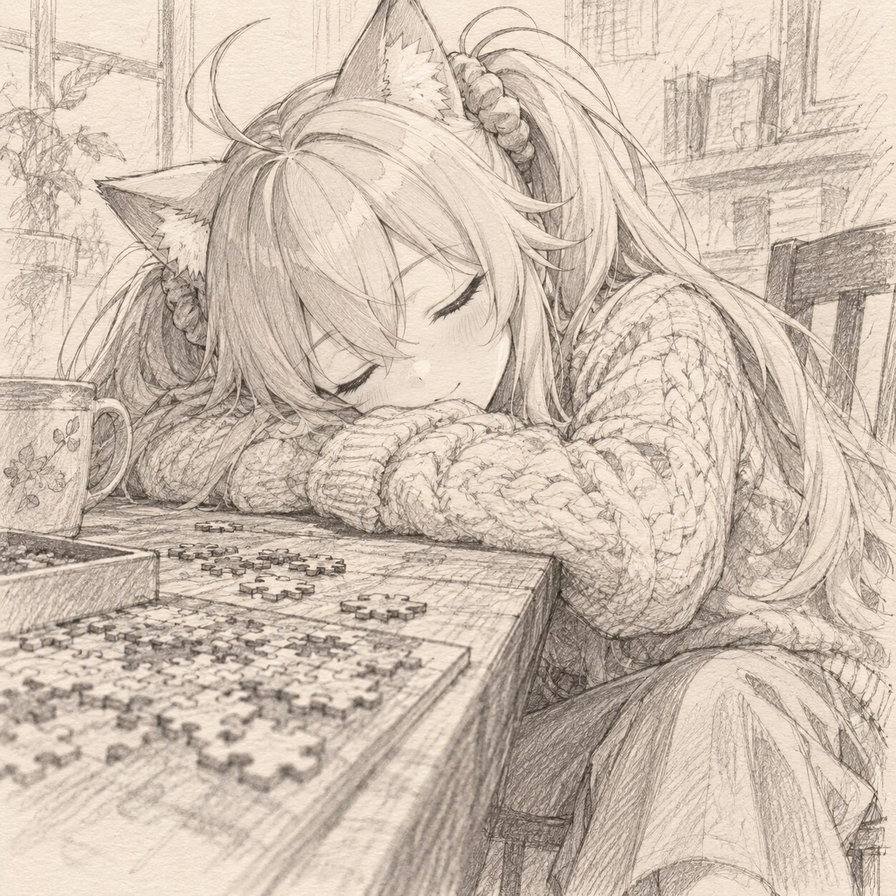 パズル中のミラ | の人気AIイラスト・グラビア