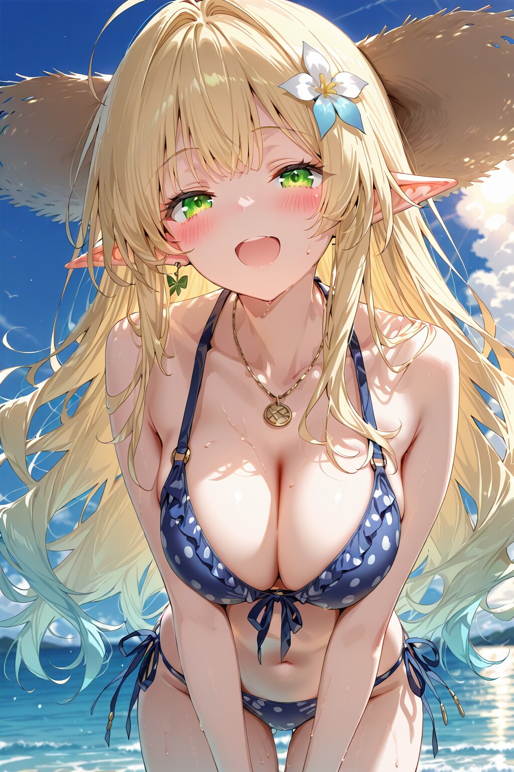 湖畔の水着エルフ