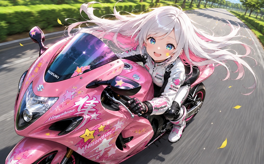 スズキに乗る鈴木さんwith山葉紗里さん