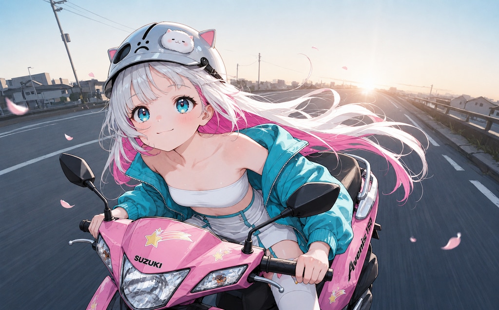スズキに乗る鈴木さんwith山葉紗里さん
