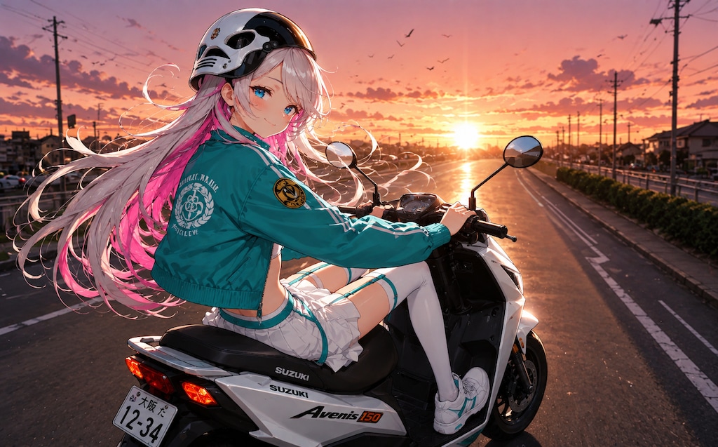 スズキに乗る鈴木さんwith山葉紗里さん