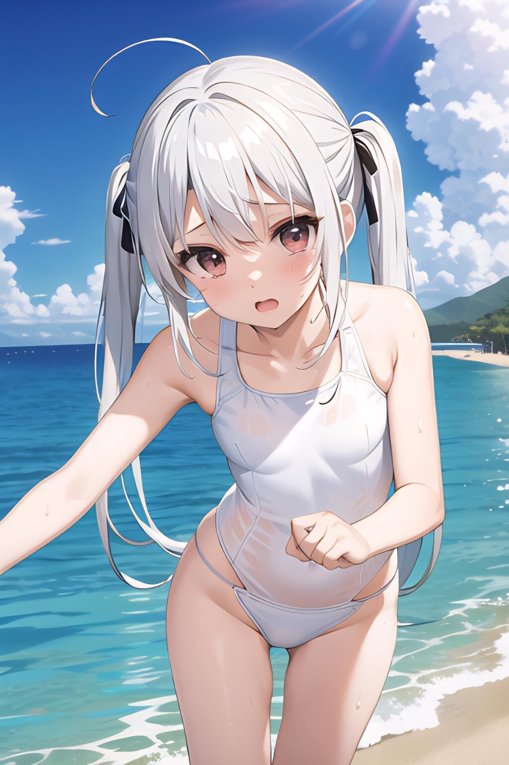 海にて
