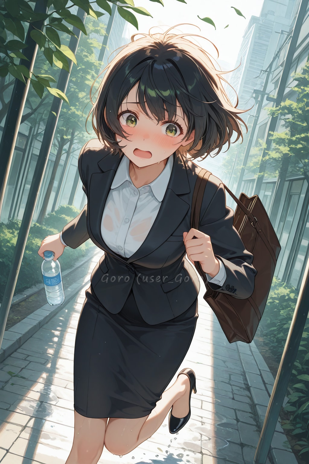 新人OL、飲み会の翌日の出勤風景 | の人気AIイラスト・グラビア