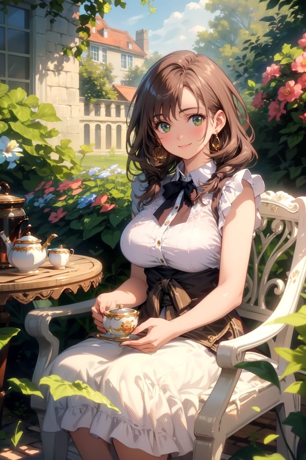 天気もいいし、外で優雅に紅茶でも