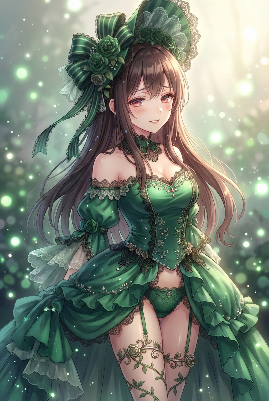 翠羅の薔薇に抱かれて夢うつつ