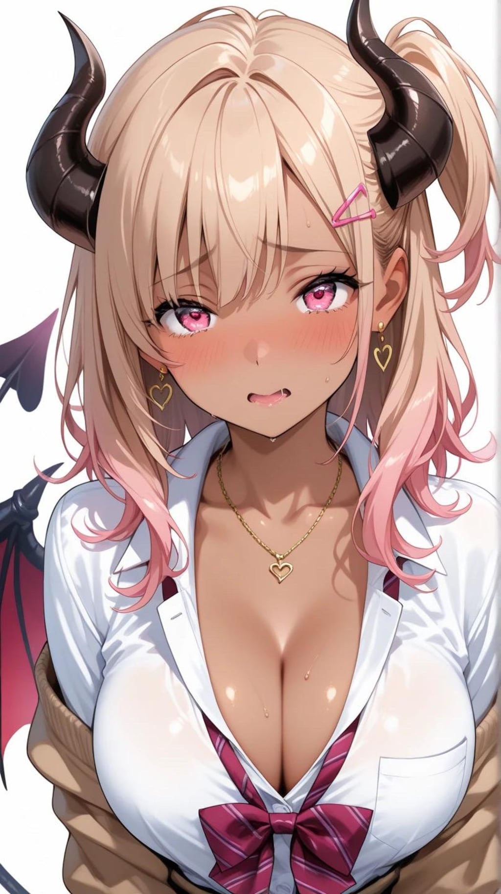 あんま見んなし...(黒ギャル悪魔っ娘JK)