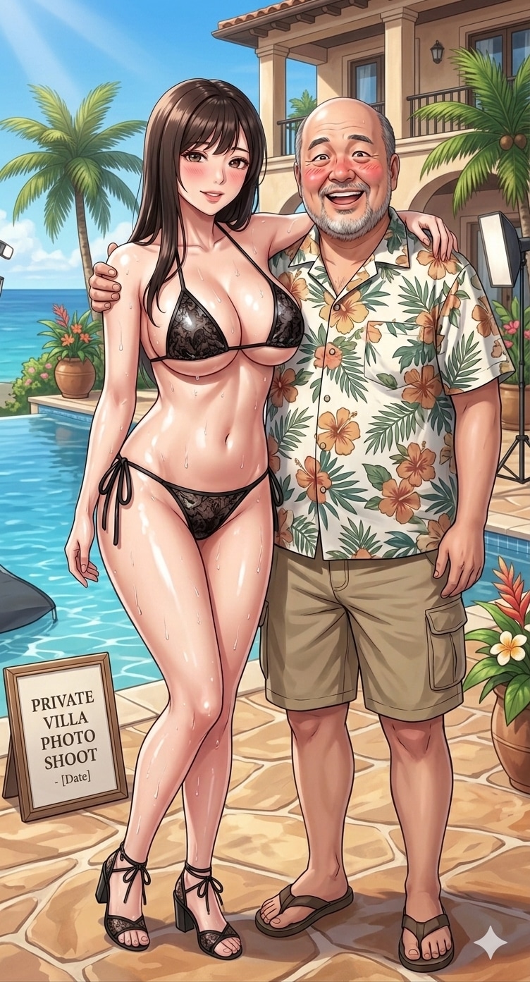 爆乳な愛人と記念写真…からの♥️