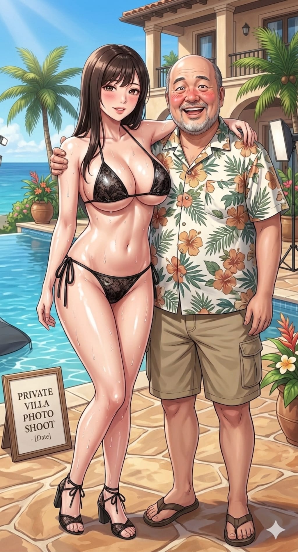 爆乳な愛人と記念写真…からの♥️