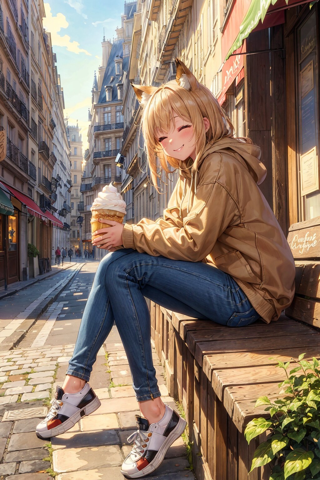 石畳の通りとロマンティックな雰囲気