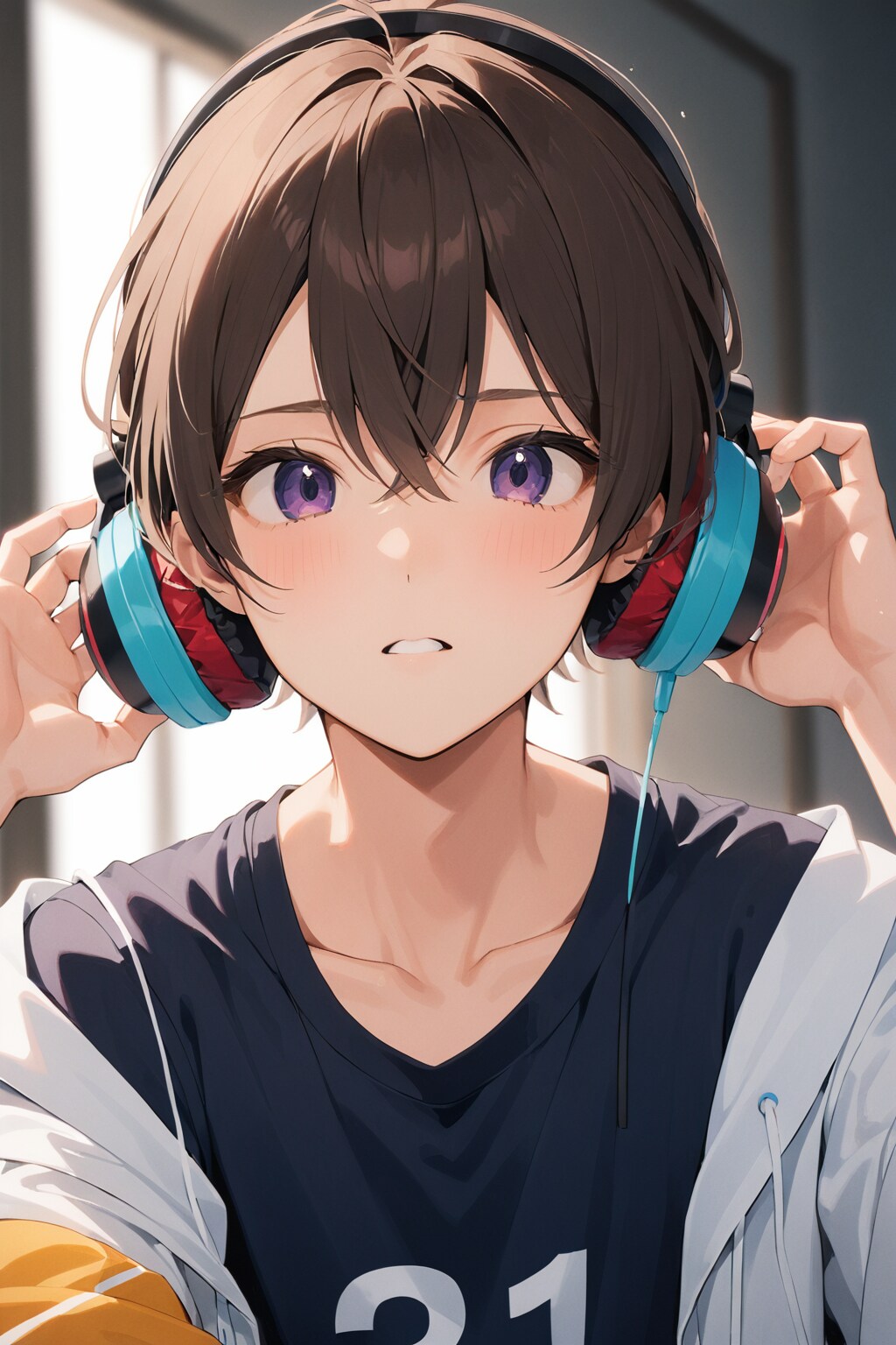 ヘッドフォンの男性