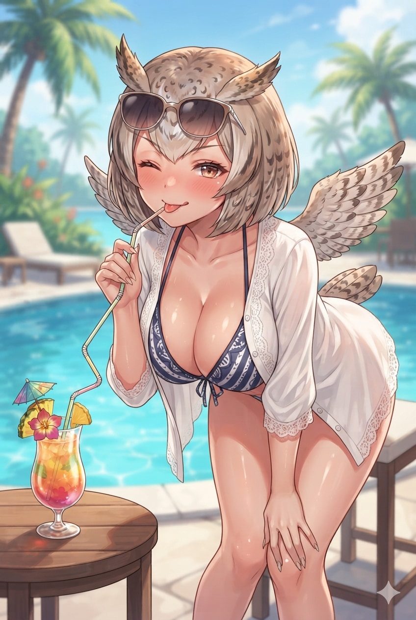 フクロウ擬人化