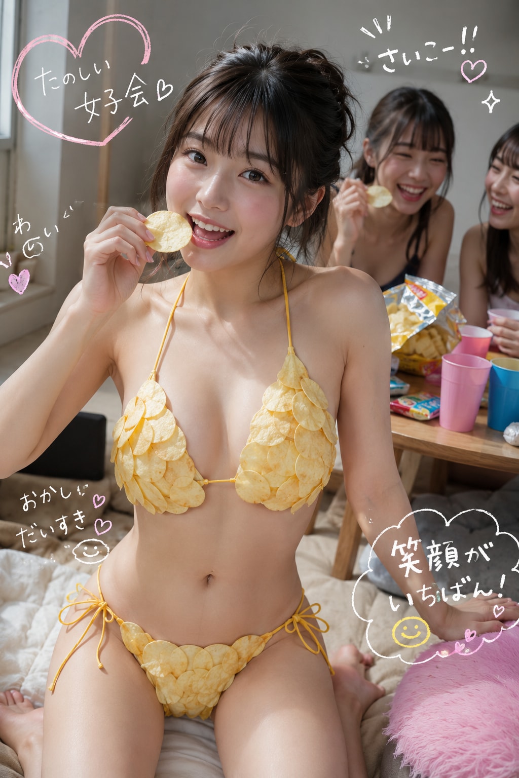 ポテトチップスで楽しい女子会‼️