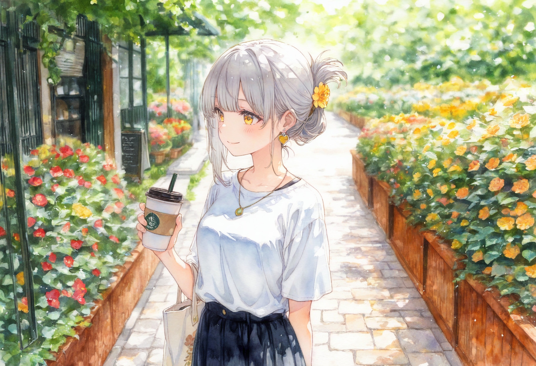 看板娘　flowers | の人気AIイラスト・グラビア