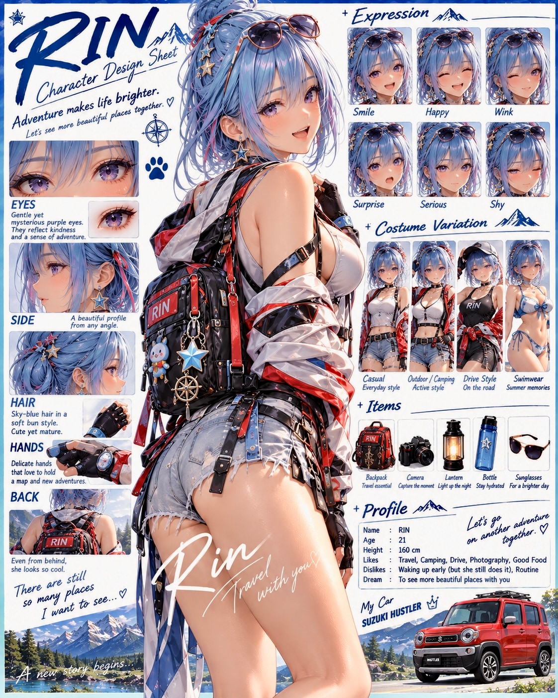 リンちゃんです❤️ HANANOMIZU CHARACTER DESIGN ARCHIVE | の人気AIイラスト・グラビア