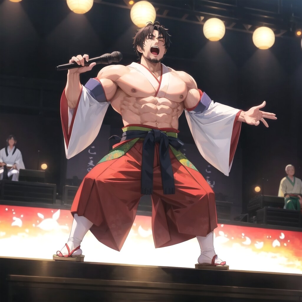 袴姿でロック