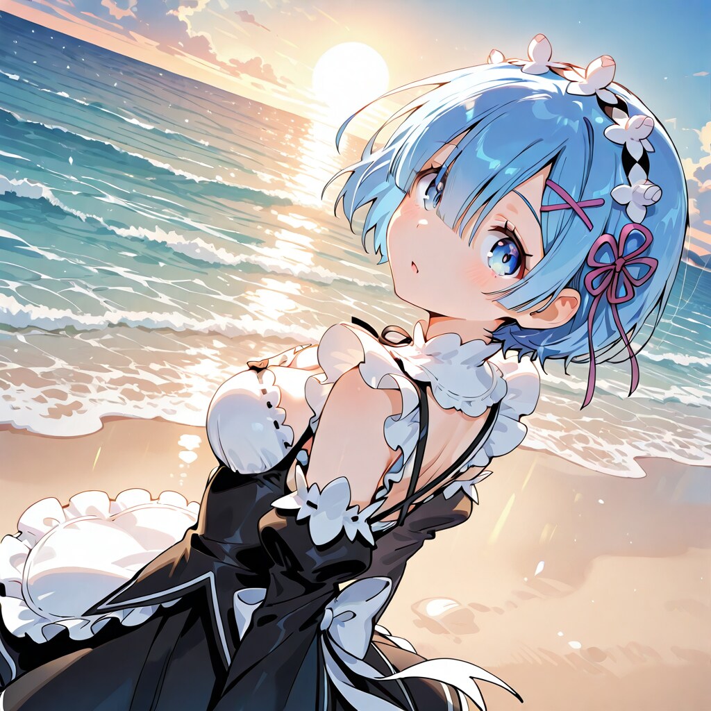 レムと海デート | の人気AIイラスト・グラビア