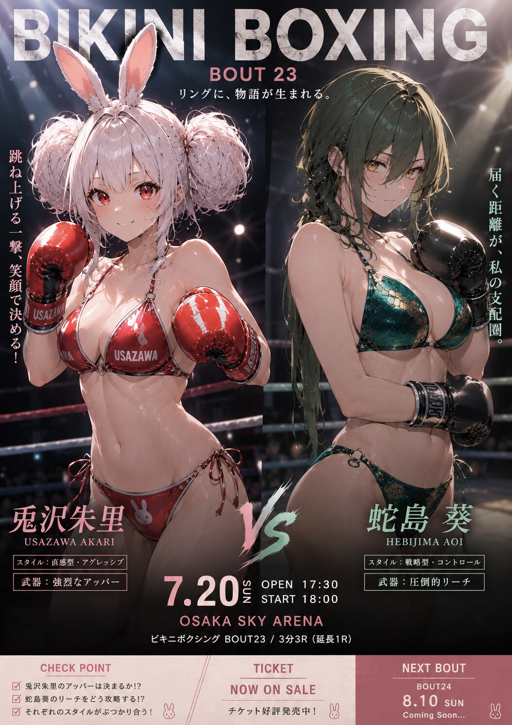 兎沢vs蛇島の試合ポスター