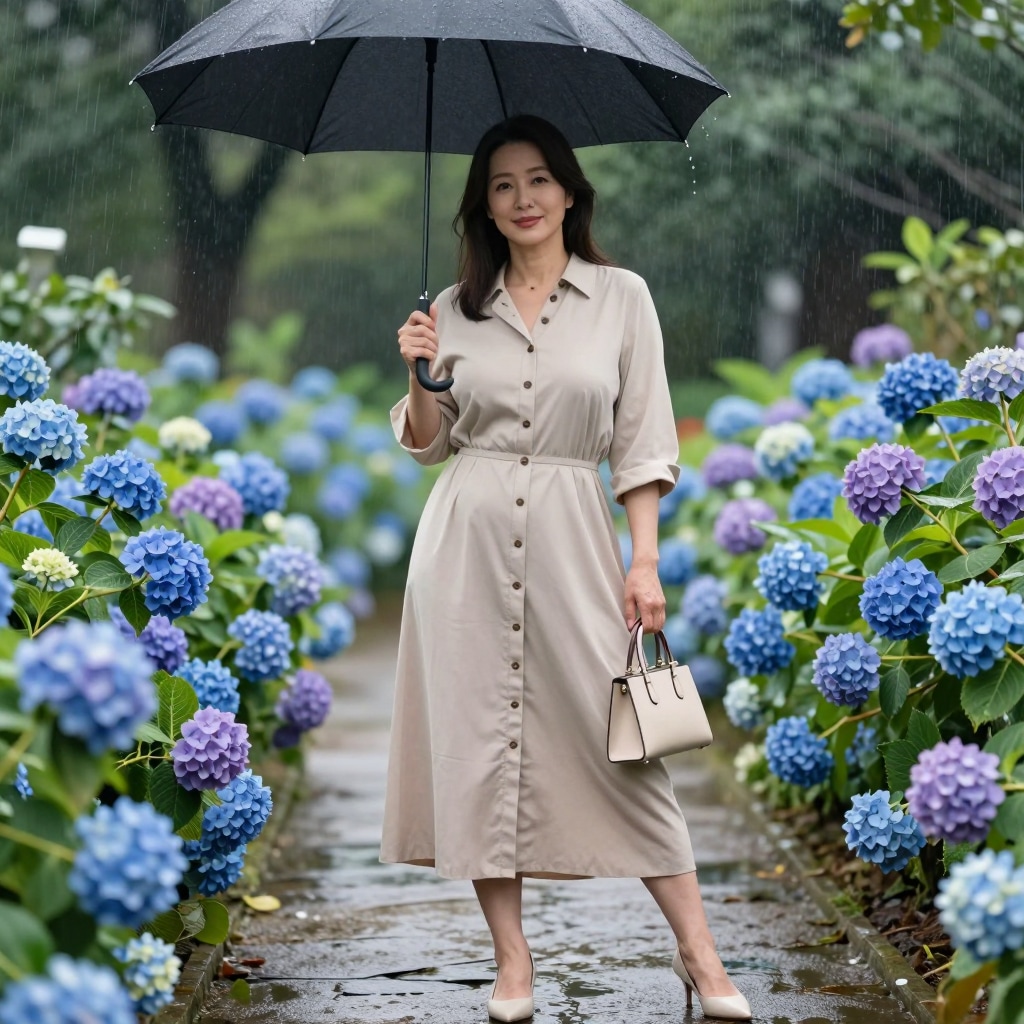雨の日の紫陽花（母親編）