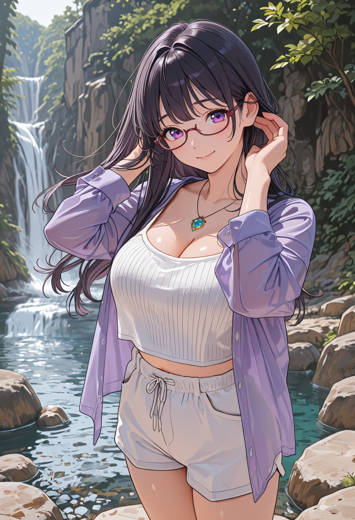 川遊び。