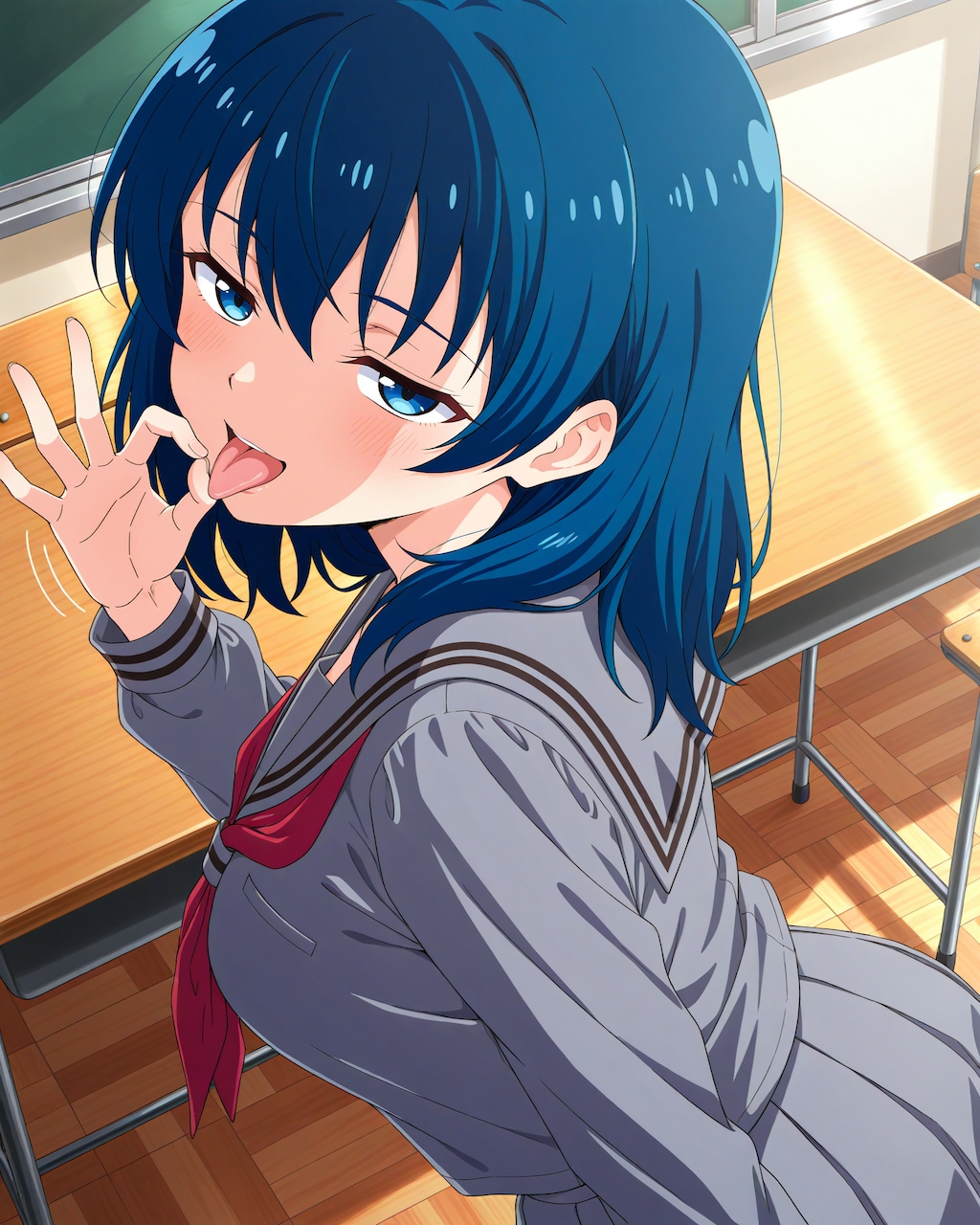 指で誘ってくる子