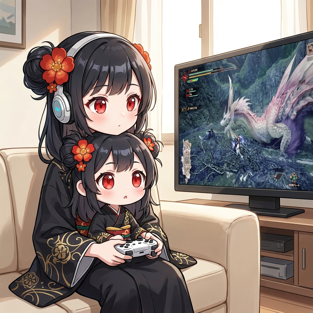 ゲームを見るミニトキヒメ