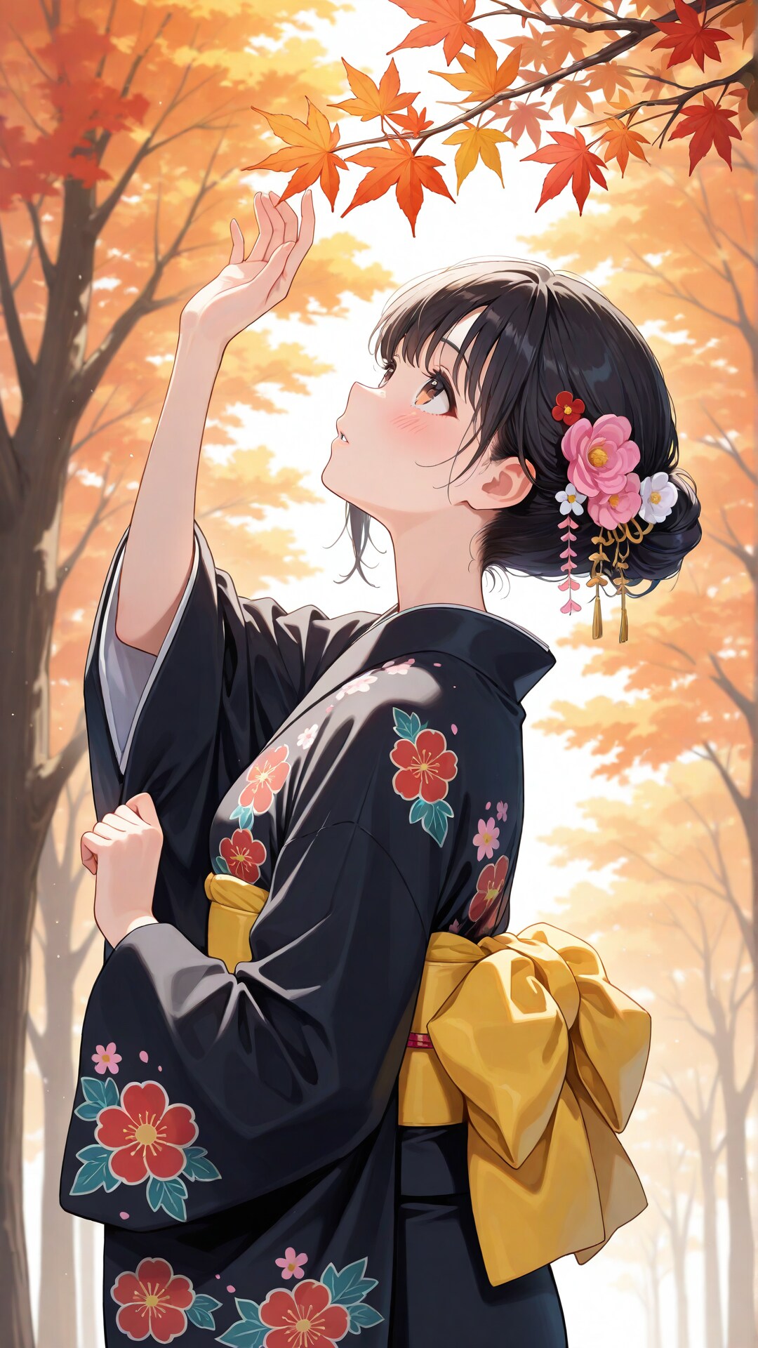 紅葉と着物 | の人気AIイラスト・グラビア